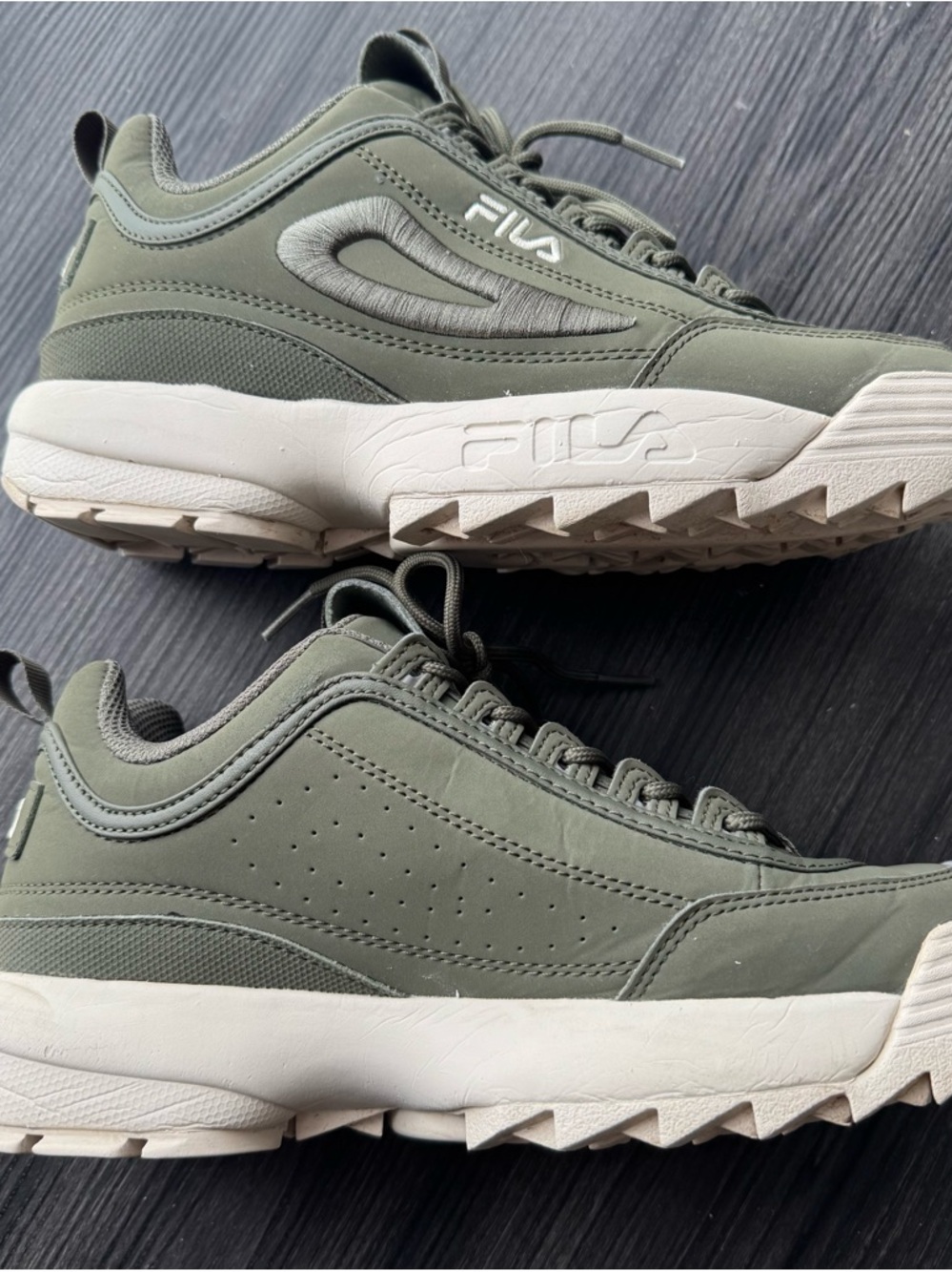 Fila Disruptor 2 Shoes Womens Size 8 Green Leather Chunky Platform Sneakers - Picture 5 of 8